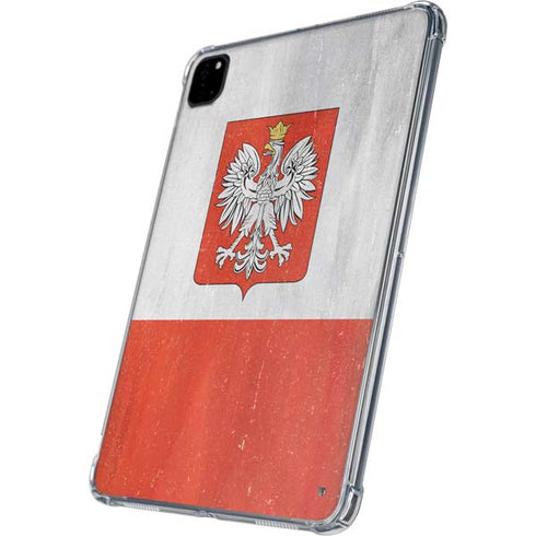 Poland Flag Distressed iPad Pro 11in (2024) Clear Case